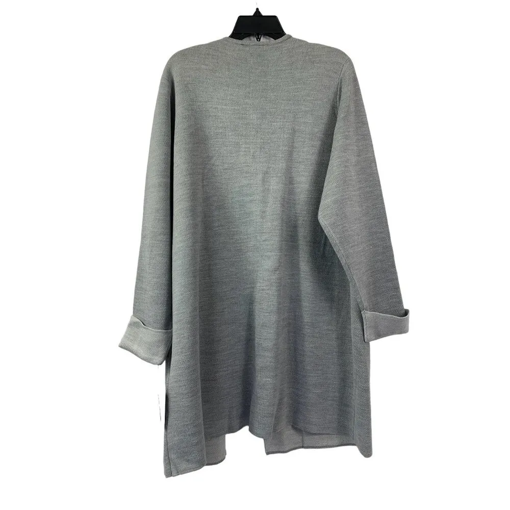 IN Studio Women's Fall Fantasy Grey Long Cardigan Gray Size 2X - Image 2