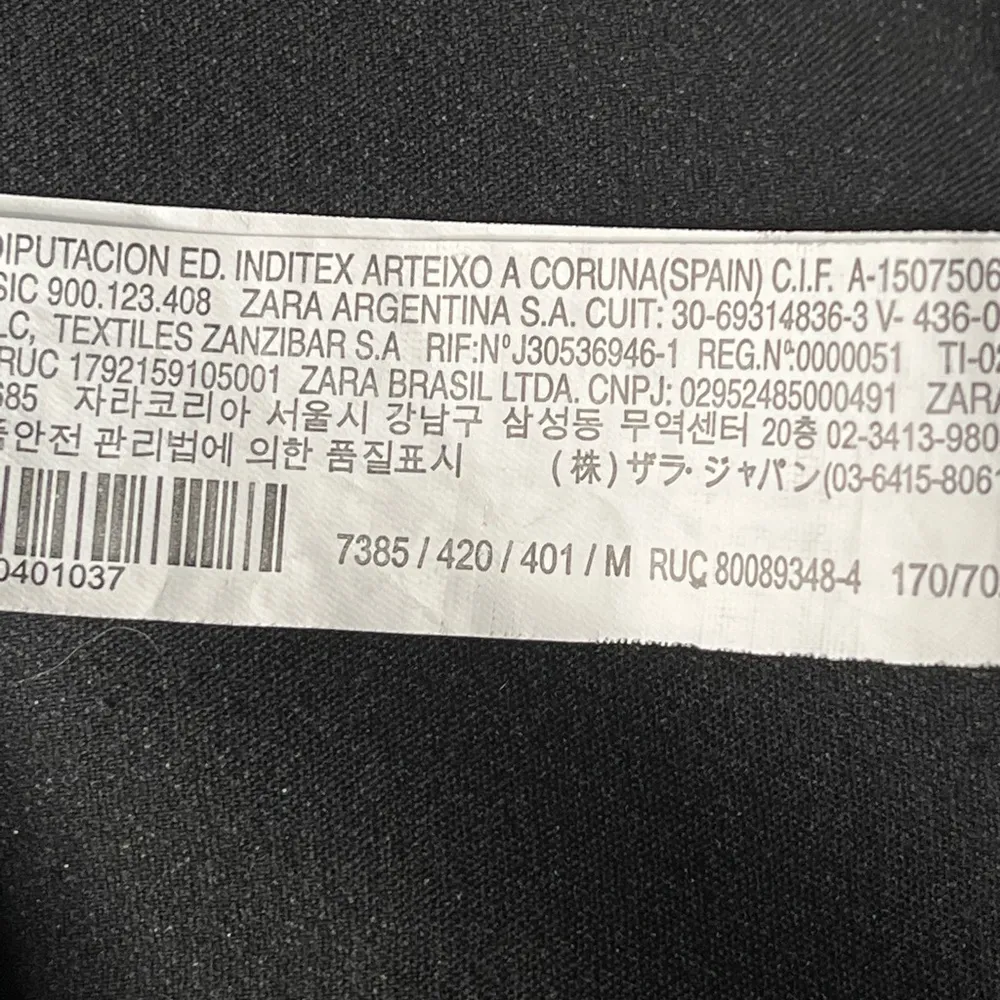 Zara Pinstripe Curves Hem Mini Skirt Black Size Medium - Image 7