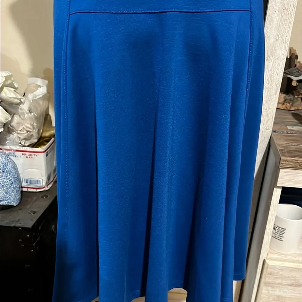 Lands' End Blue Ribbed Sheath Dress for Work Size 14 - Image 8