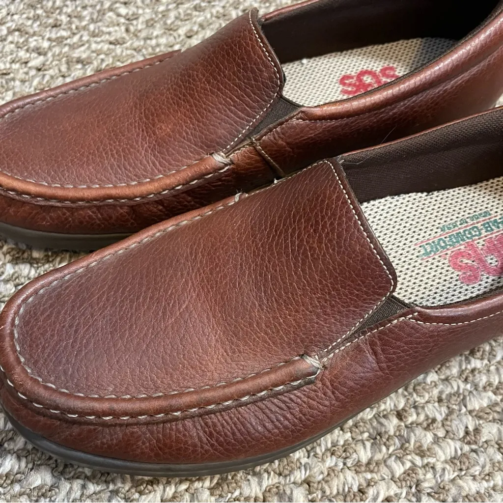 SAS Twin Mulch Women's Shoes Slip On Loafer Comfort Shoes 7.5M Brown Leather Size 7.5 - Image 5