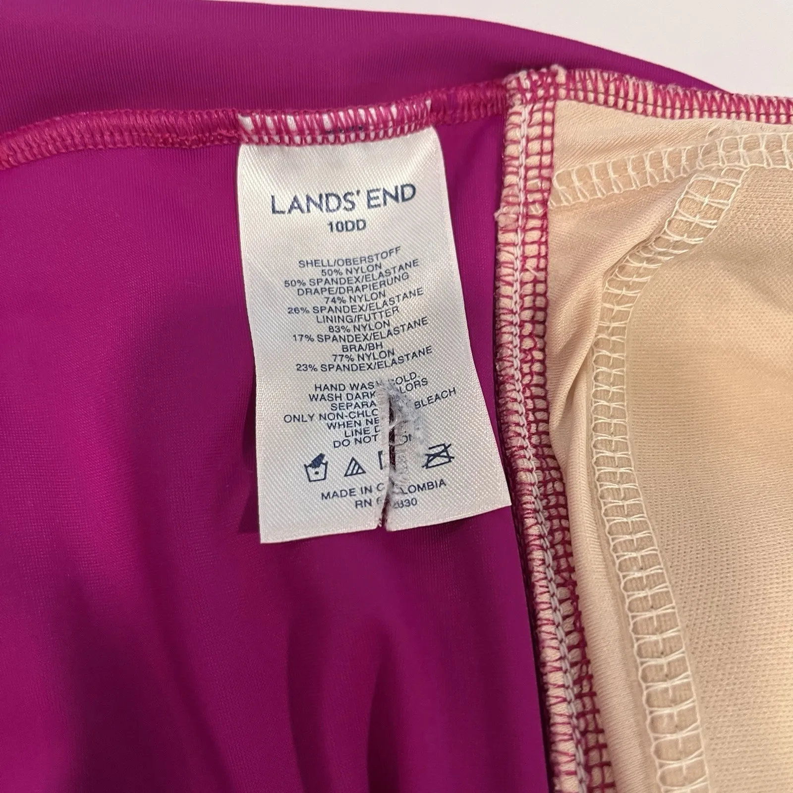 Lands End Pink Slender Grecian One Piece Swimsuit‎ Size 10 DDD - Image 11