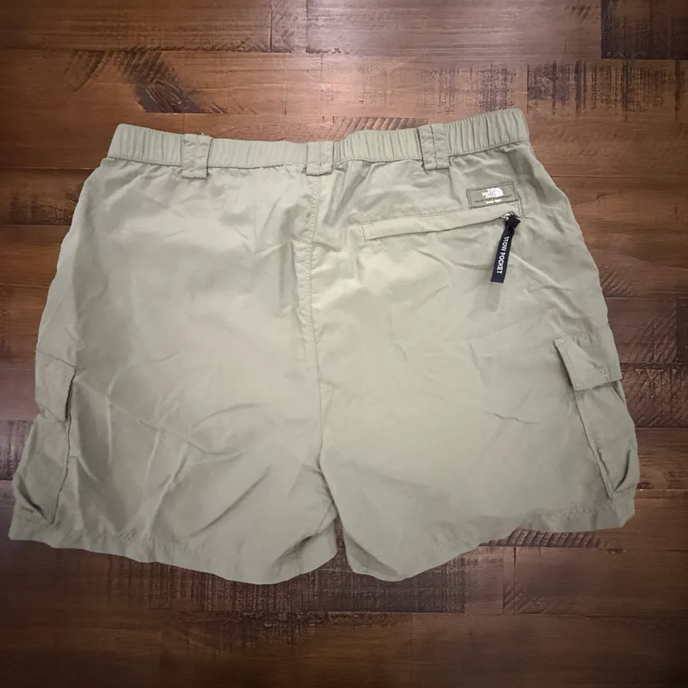 North Face Womens Aphrodite Shorts Size LARGE army Green Performance Stretch EUC - Image 3