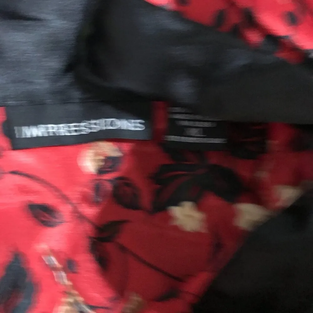 Vintage Oriental Floral Satin Long Sleeve Lounge Pajama Shirt XL - Image 9