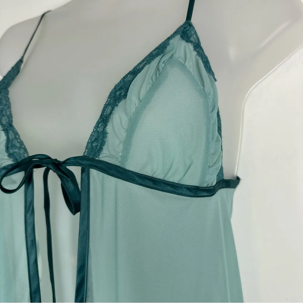 Frederick’s of Hollywood Sheer Mesh Flyaway Split Front Tie Top Sz Medium - Image 9