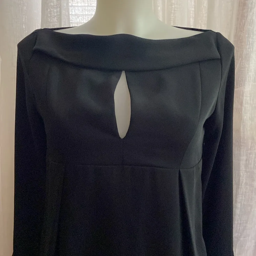 Atos Lombardini Made in Italy Golden Metallic Cuffs Black Dress size 40 - Image 2