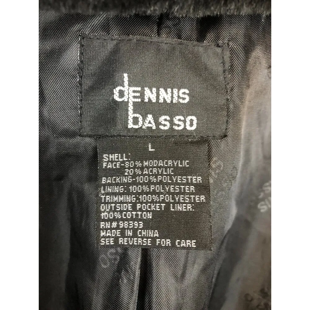 Vintage 90s dennis basso faux fur coat Toggle button & removable hood size large - Image 12
