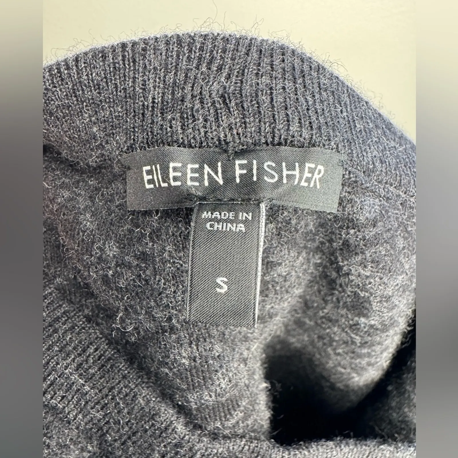 Eileen Fisher Black and Gray Wool Blend Sweater Mini Skirt - Image 4