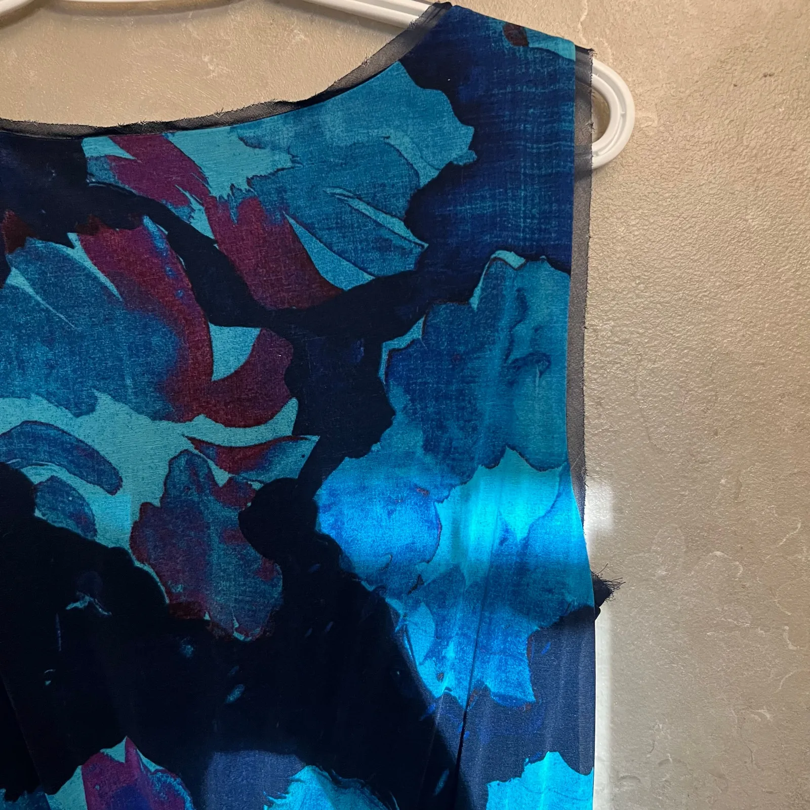 Simply Vera Wang Blue Floral Dress Size L - Image 8