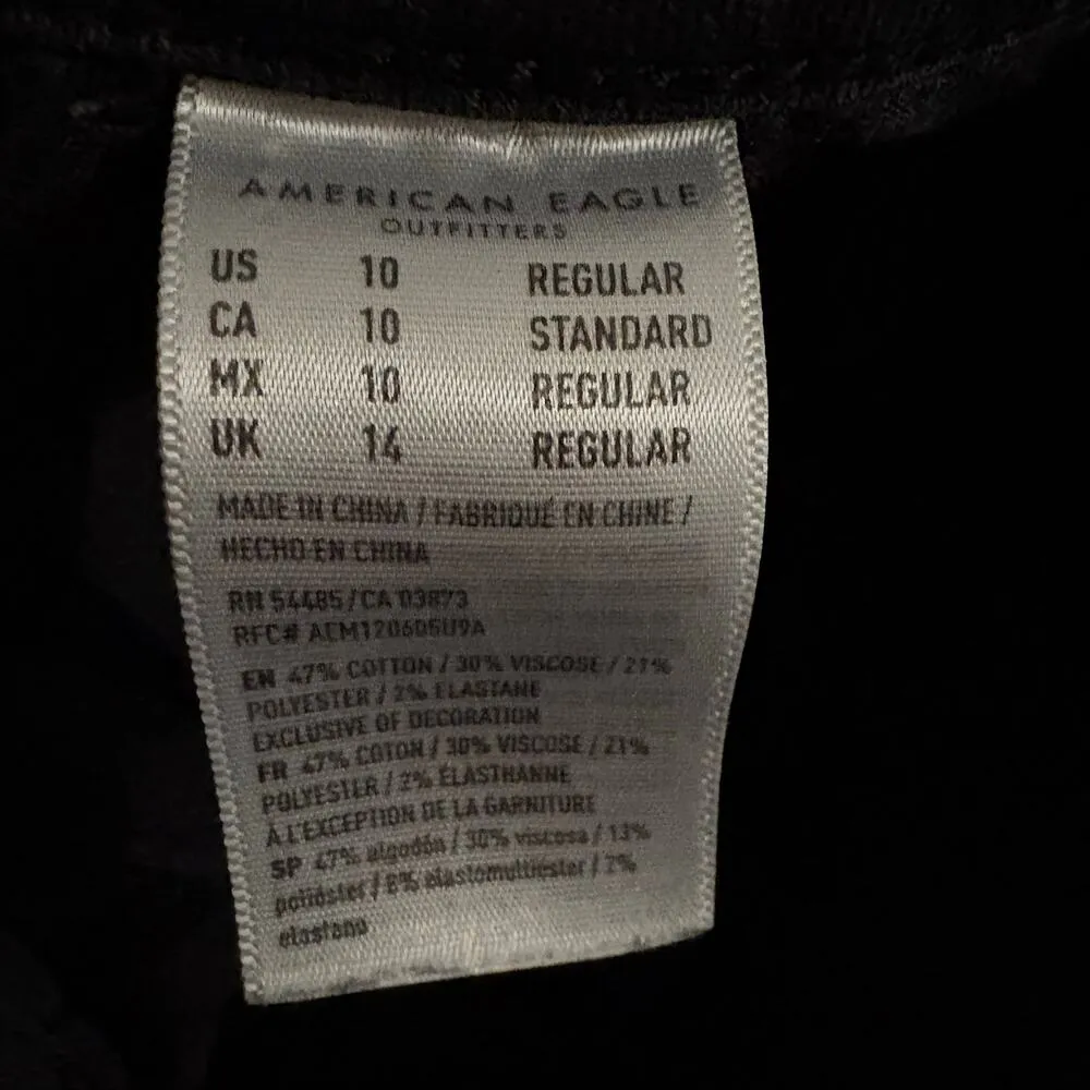 American Eagle Next Level Stretch Distressed High Rise Jegging 10 Regular Black - Image 5