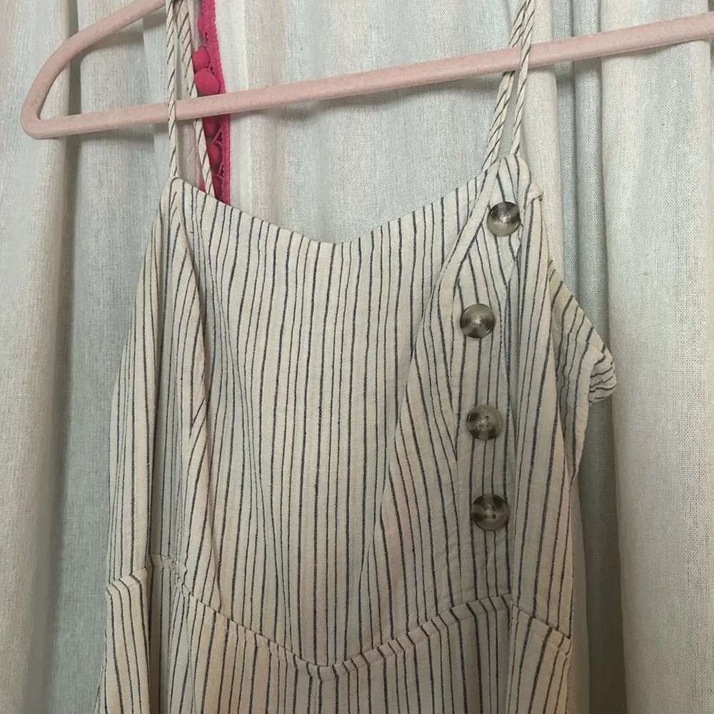 UO Straight Neck Linen Button Down Jumpsuit - Image 2