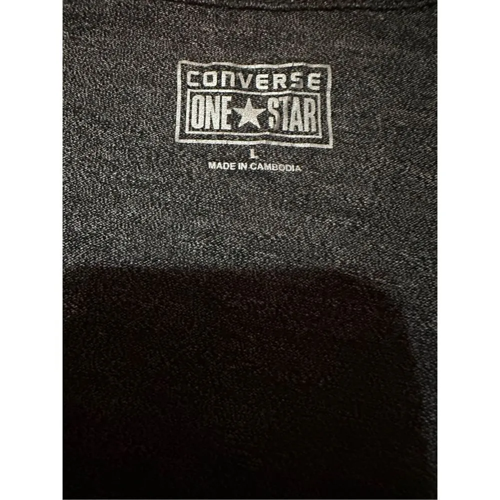 Converse Long Sleeve Faux Wrap Style Top sz L gray - Image 3