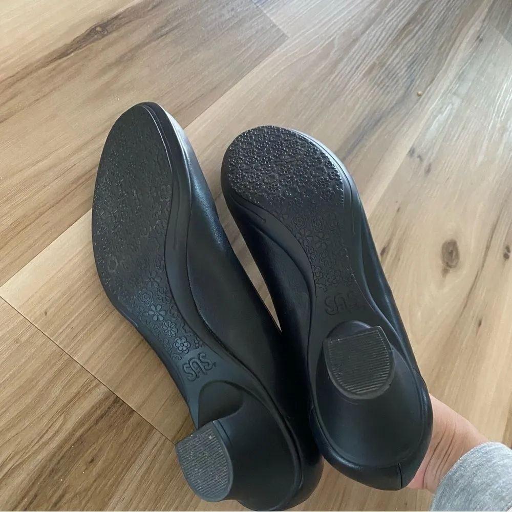 SAS Milano Black Leather Kitten Heel Pump Size 10.5 - Image 9