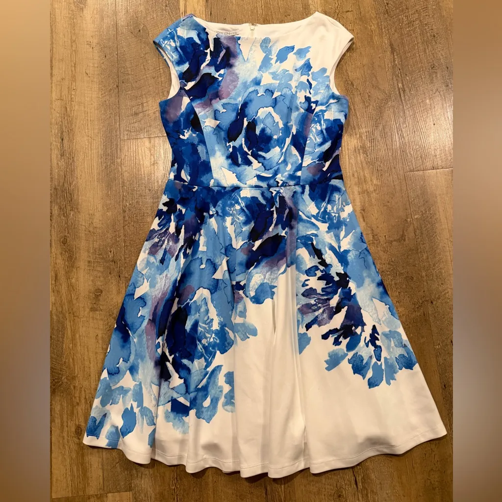 Maggy London 'Rosa Peony' Print Scuba Fit & Flare Dress 12 - Image 2