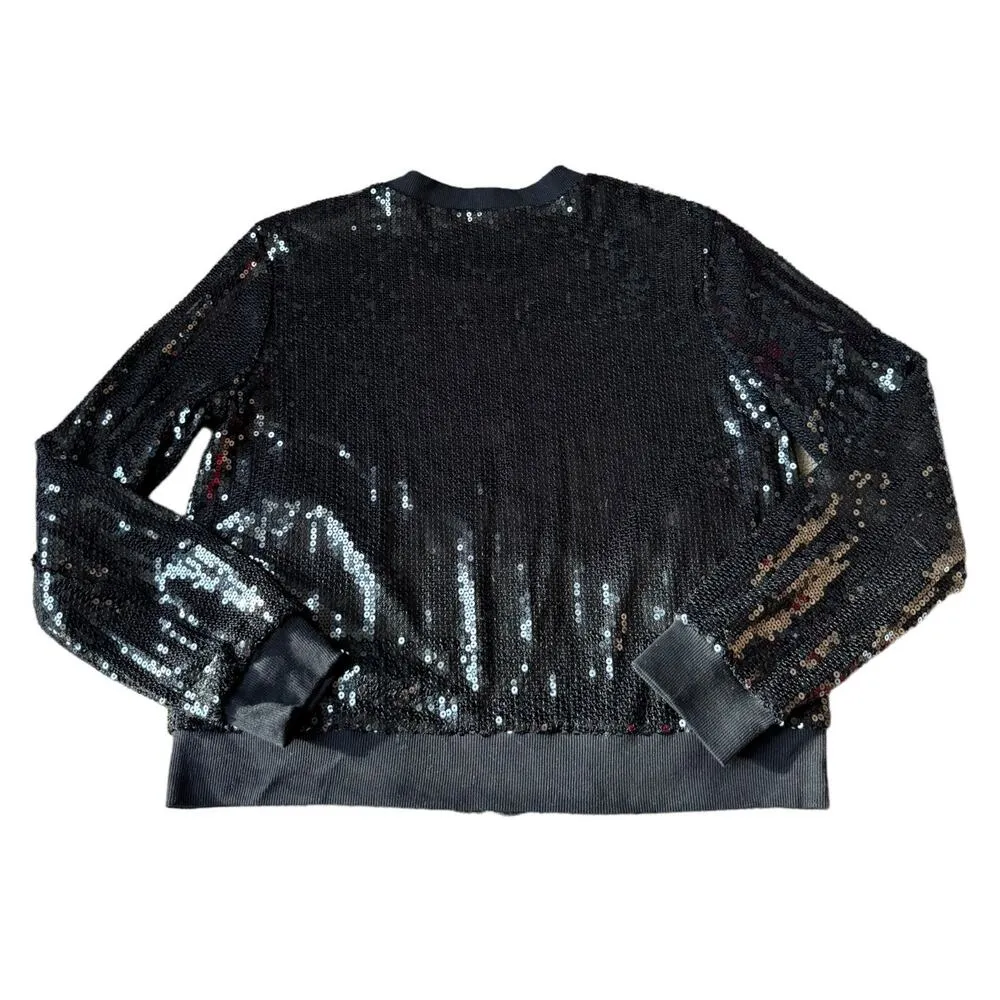 X by Gottex Black Sequin Bomber Jacket with pockets size Large - Image 9