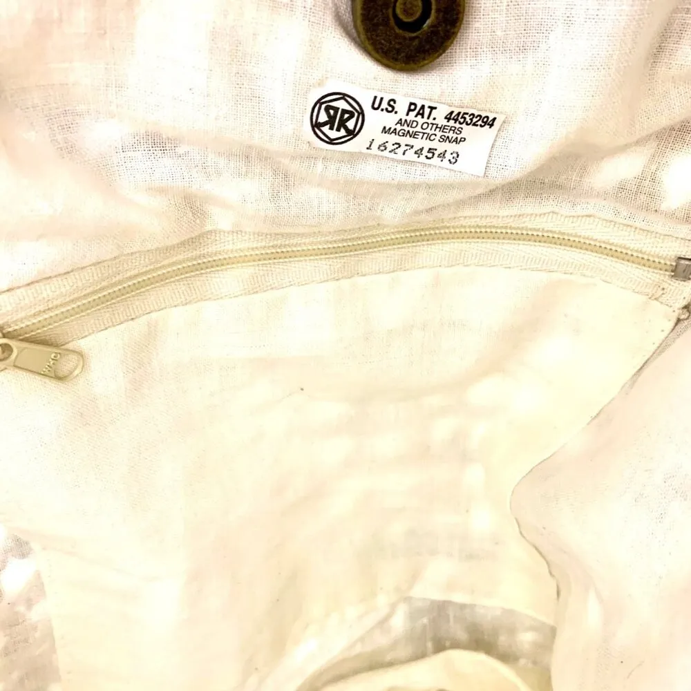 Vintage Boho Woven Straw Tote Bag Multicolor Leather Straps Striped Pattern - Image 6