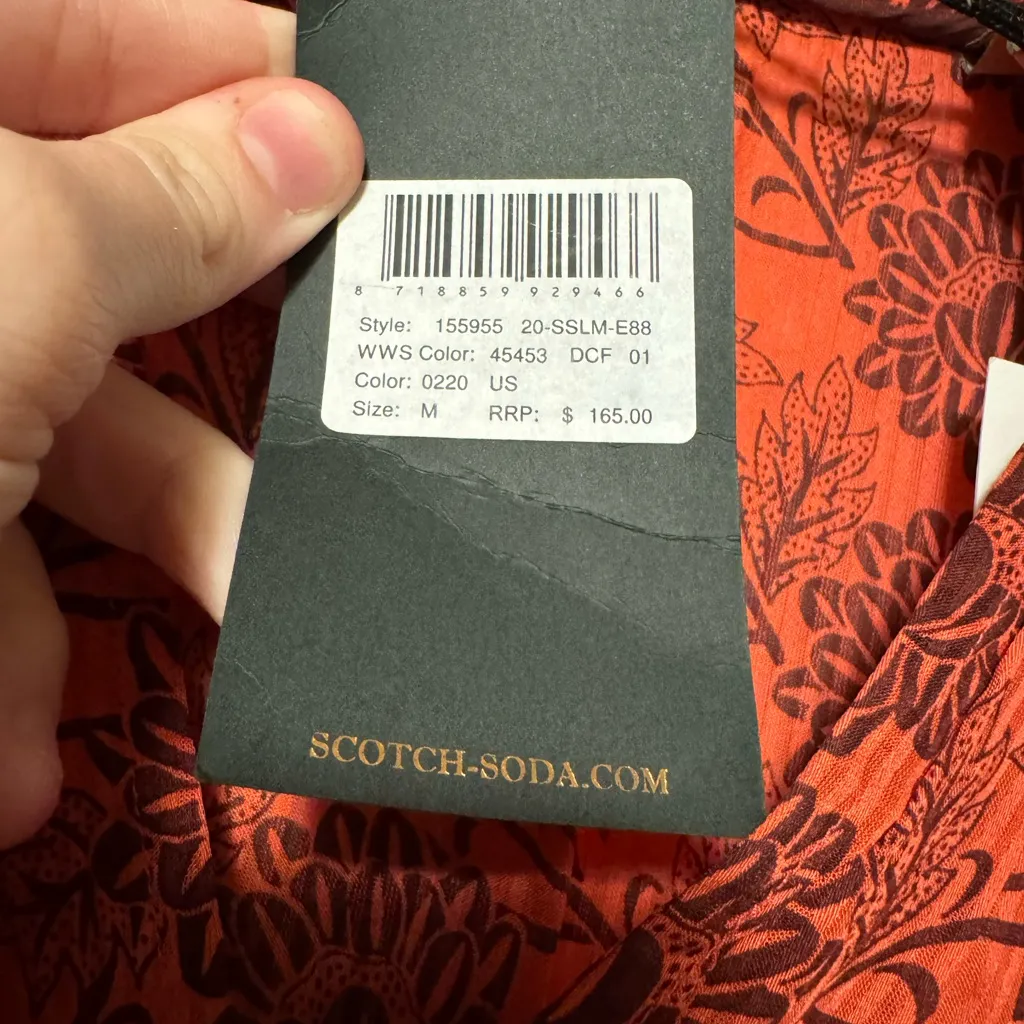 NWT Scotch & Soda Red Floral Mini Dress - Image 2