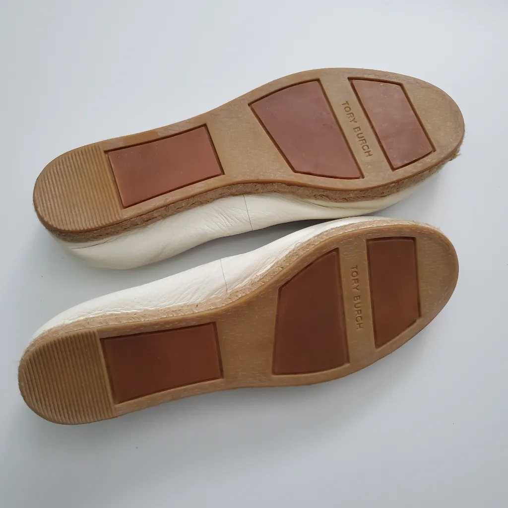 Tory Burch Joy Ivory Leather Espadrille Flats - Image 5