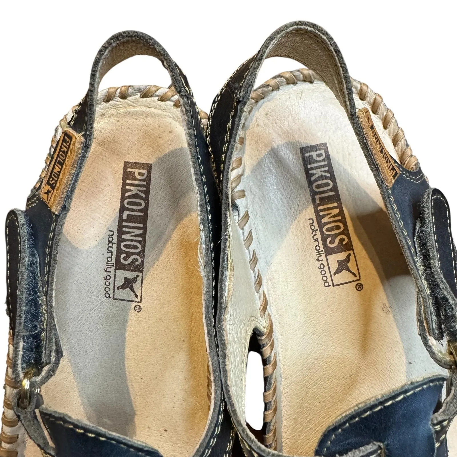 Pikolinos Shoes Womens Size EU 37 Navy Blue Leather Slingback Huarache‎ Sandals - Image 3