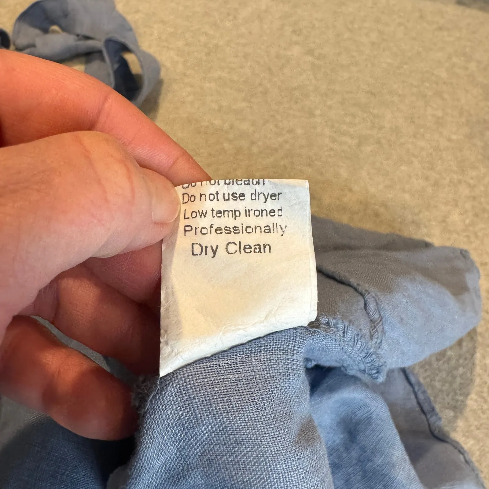 Terzo Millennio Linen Dress Blue Midi Sleeveless Bow Back Ruffle S Made in Italy - Image 12