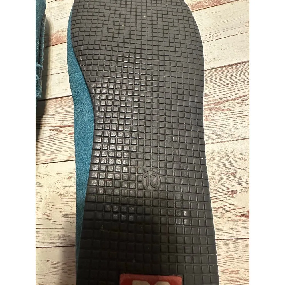 BC Footwear Teal Leather Moccasins Women's Size 10 Suede Slip On Loafers - Image 6