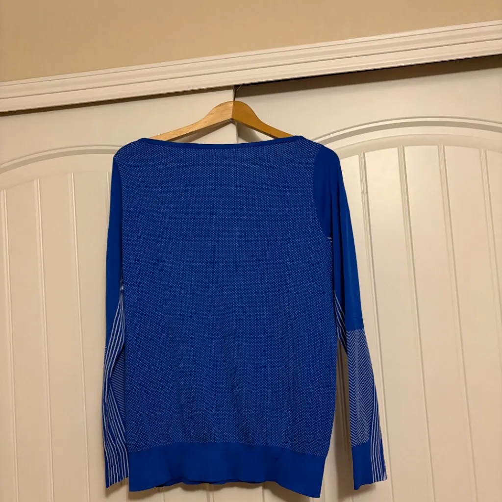 Nike Epic Knit Royal Blue Pullover Activewear Top Large Boatneck Dri-Fit Casual - Image 3