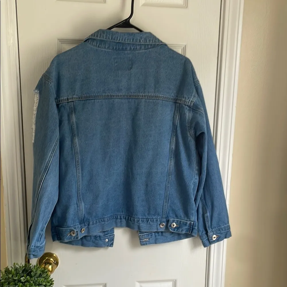 Distressed Love Tree Denim Jacket - Image 3