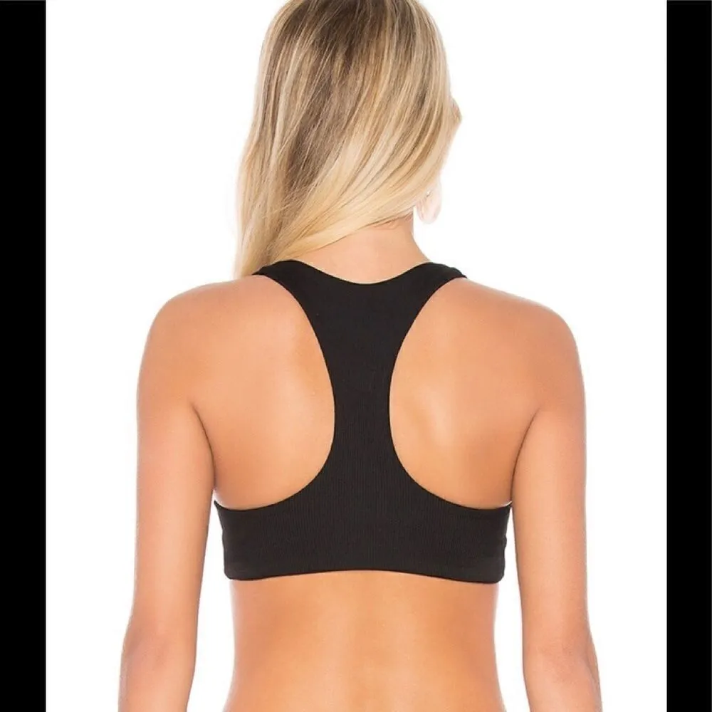 l*space black ribbed cut out bikini top. NWT - Image 5
