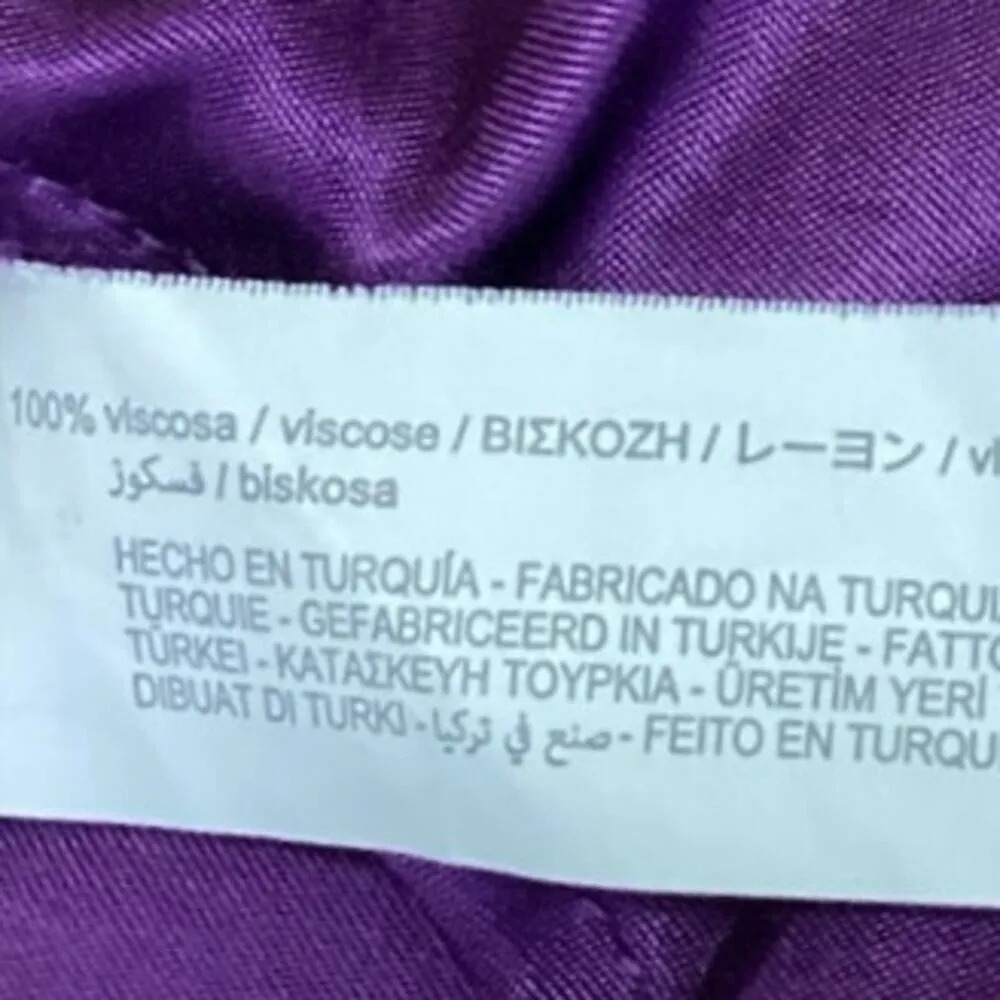 Zara Purple Silk Satin Cowl Neck Drapey Sleeveless Cami Blouse Crop Top Size S - Image 8