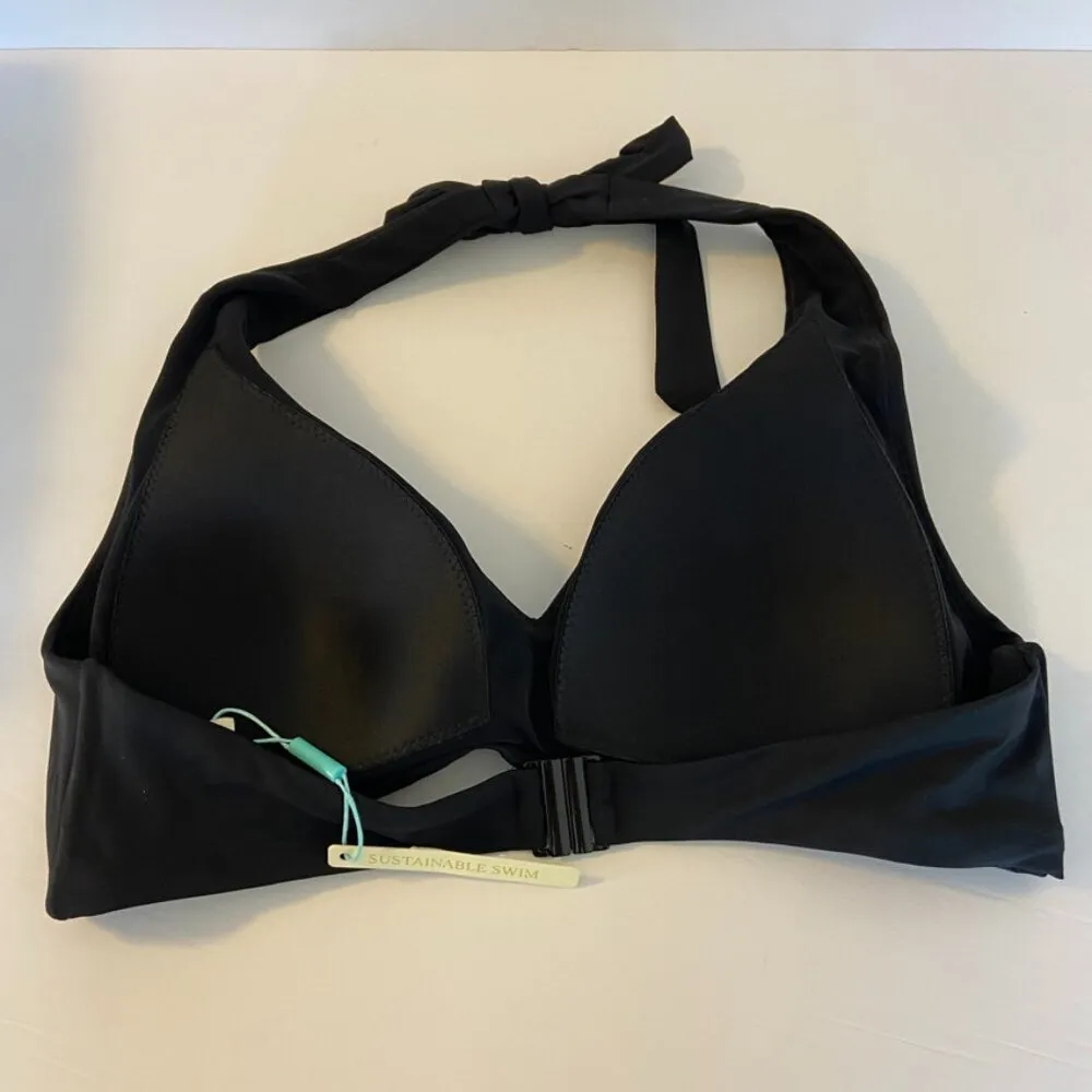 NWT Sea Level Australia Black Eco Essentials Multifit Halter Bikini Top Size 10 - Image 6