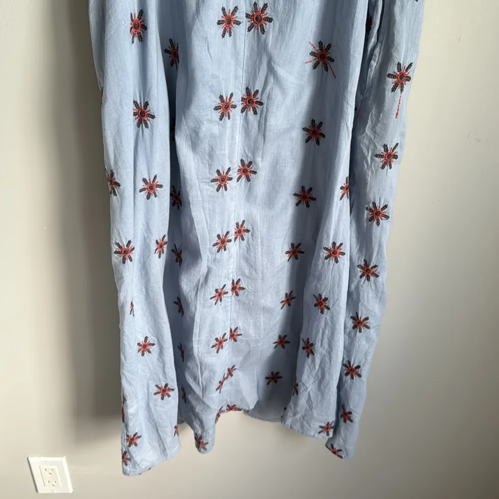 Sundance Blue Boho Wandering Soul Embroidered Midi Sleeveless Dress MP - Image 8