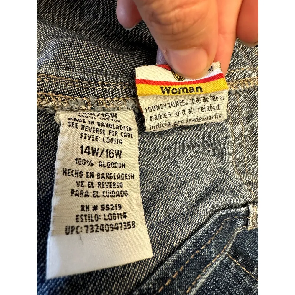 Vintage looney tune tweety bird overalls women's 14/16W - Image 7