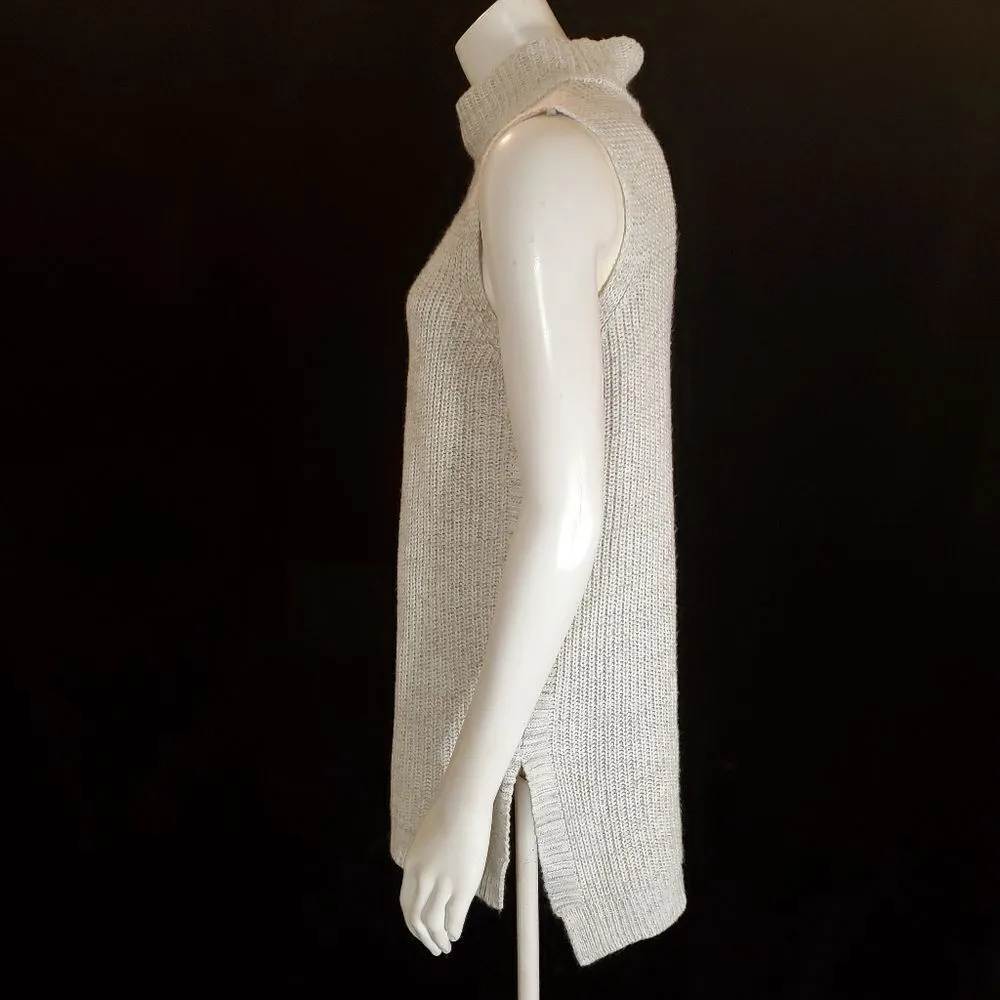 Cloud Chaser Gray Mock Turtleneck Sleeveless Sweater - Image 3