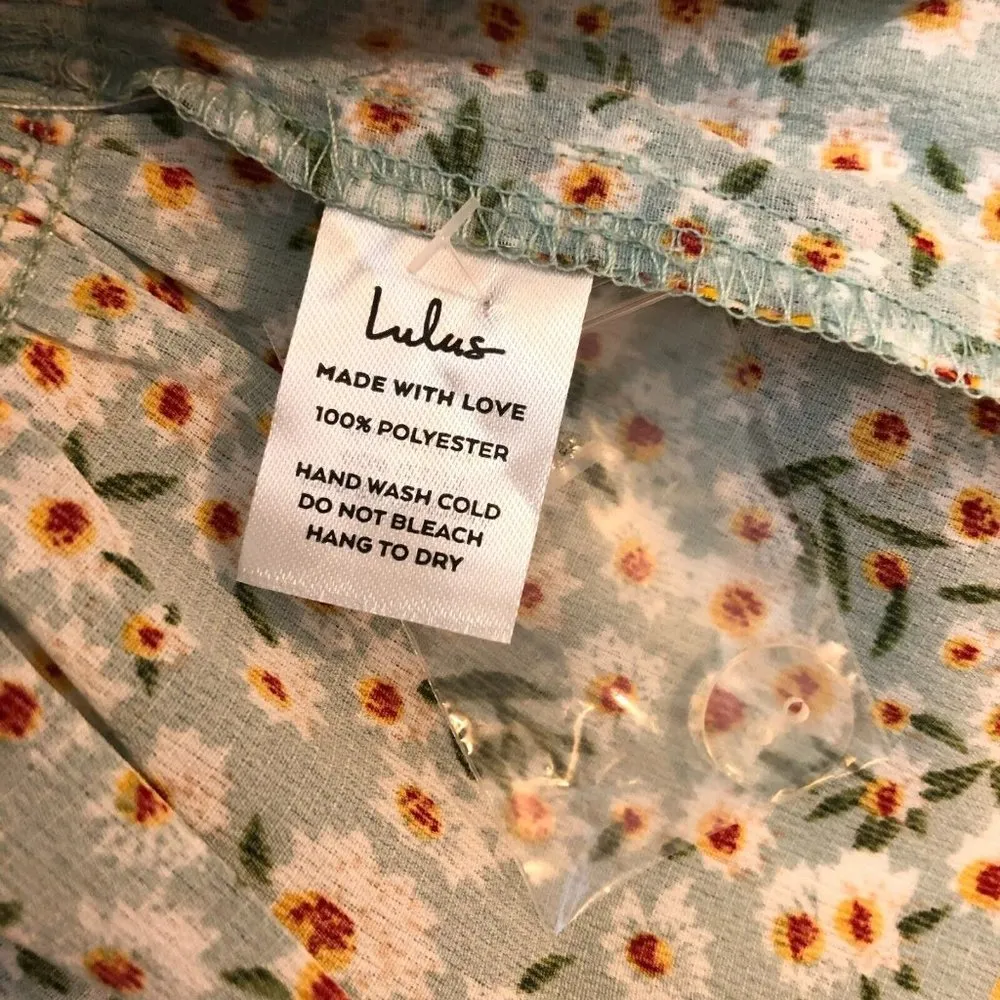 Lulus Flourishing Dreams Wrap Mini Skirt Floral Ruffle Tie Mint Green XS - Image 5