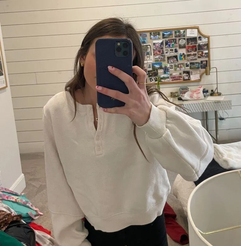 Z Supply WHITE CROPPED CREWNECK - Image 2