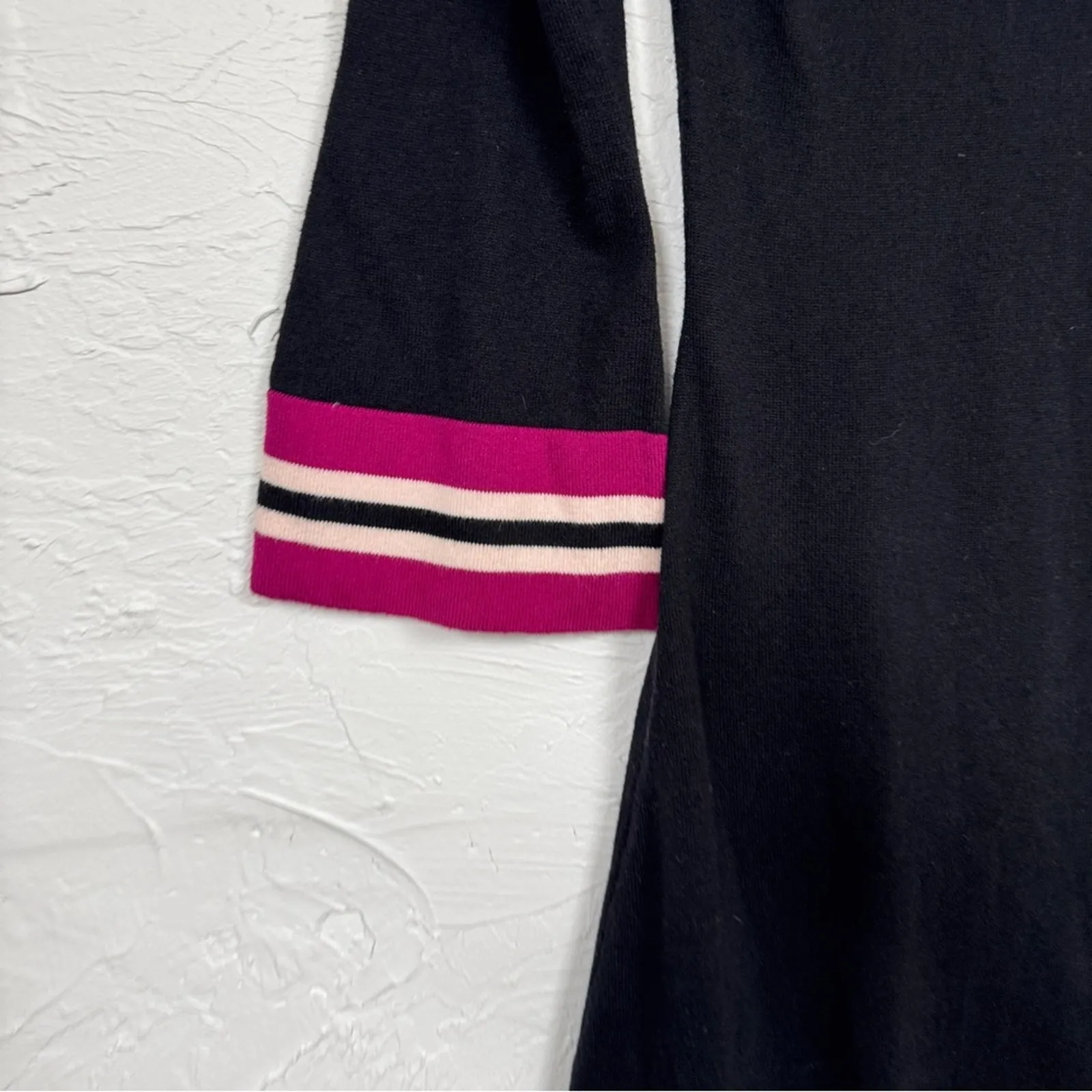 Boden Black Pink A Line Mini Dress Womens 6 Preppy Coquette Twee Skater Stretch - Image 5