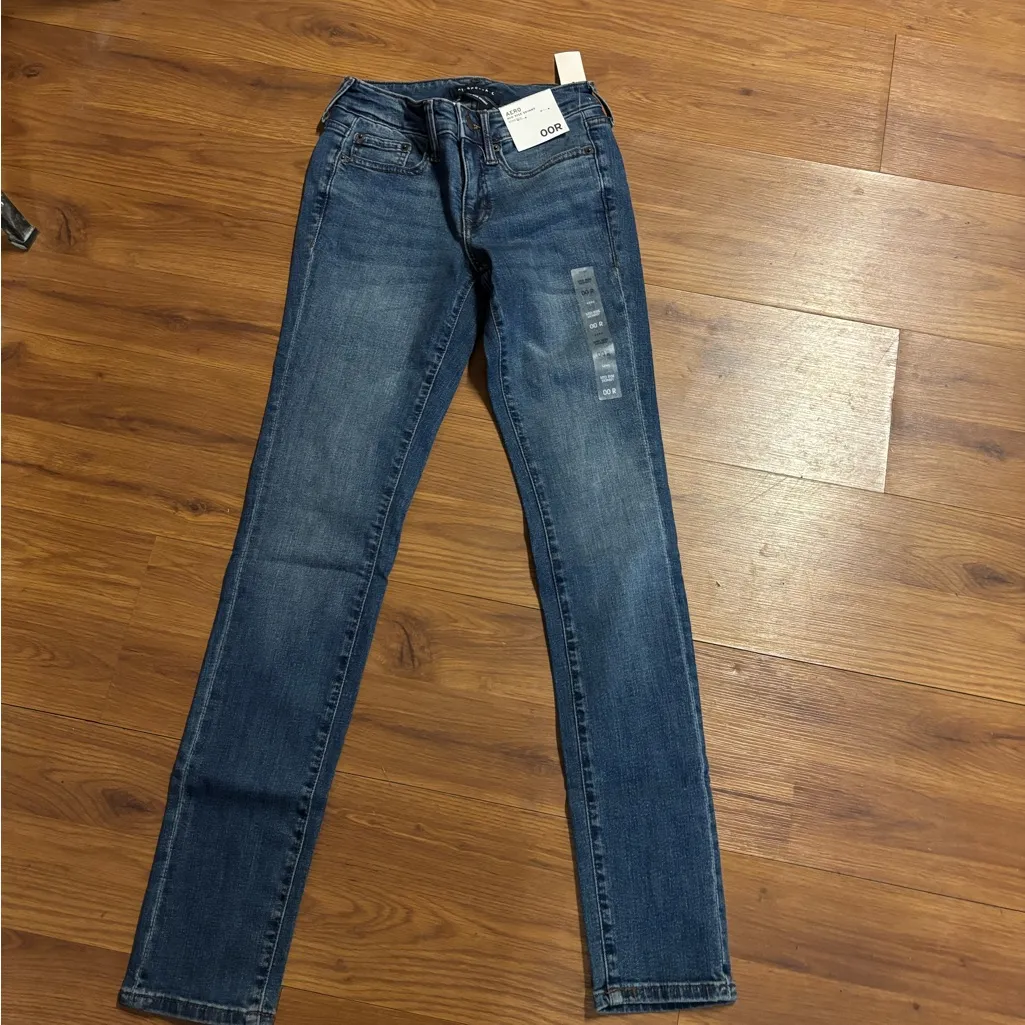 Aéropostale Aero Mid Rise Skinny Jeans Women’s Size 0 Regular Stretch Blue Denim - Image 3