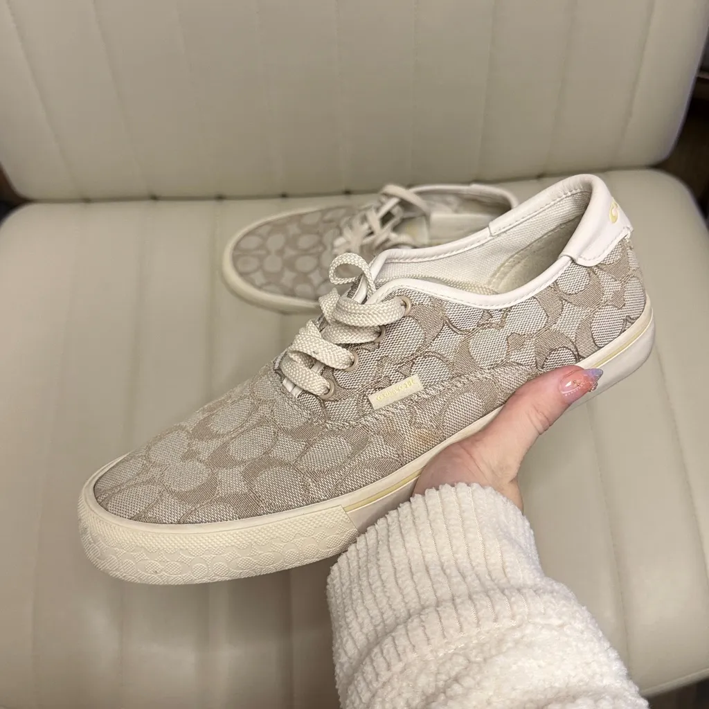 Coach Women's Citysole Skate sneakers Size 9B taupe tan lace up - Image 3