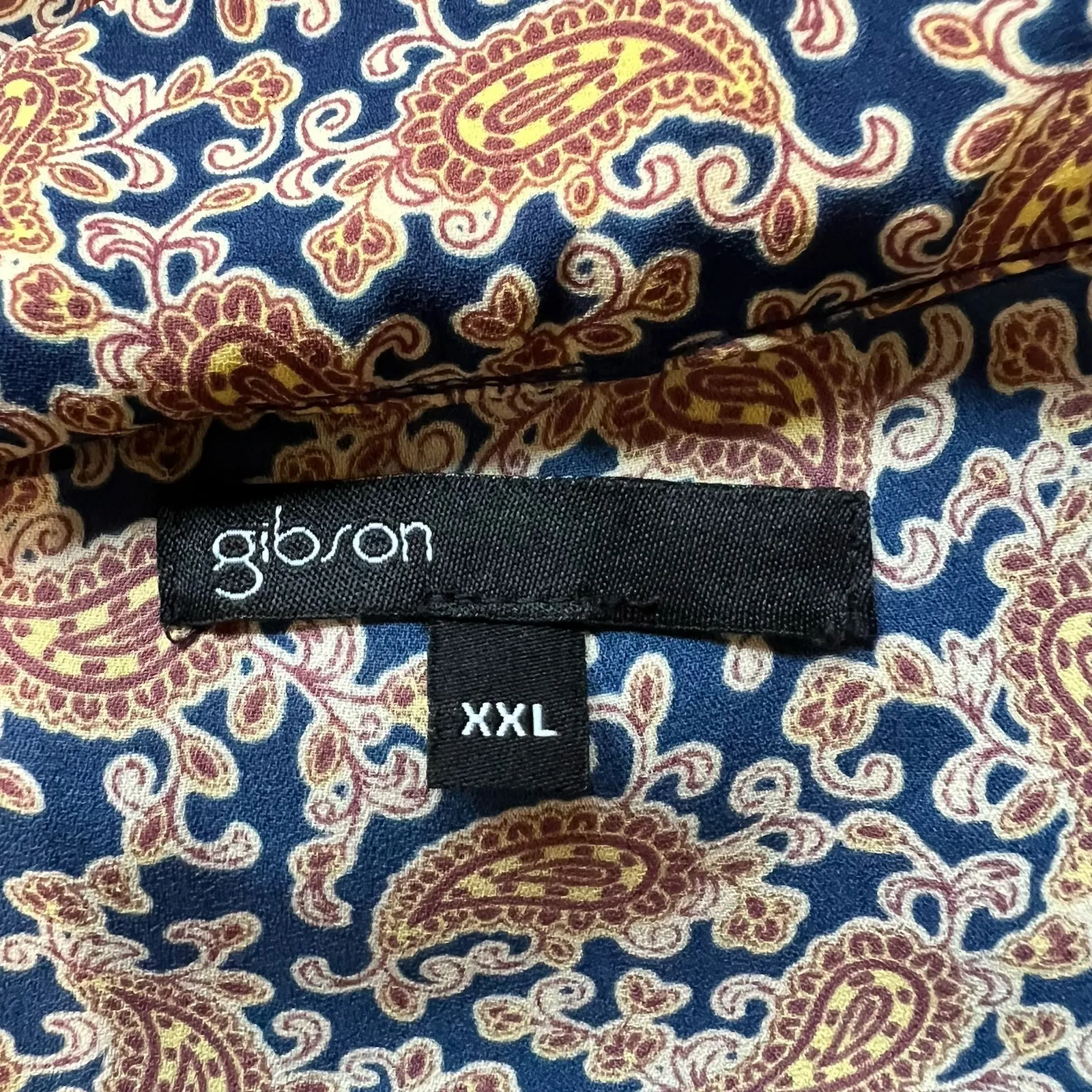 Gibson Paisley Faux Wrap Blouse High Low Preppy Career Classy Officewear‎ - Image 7