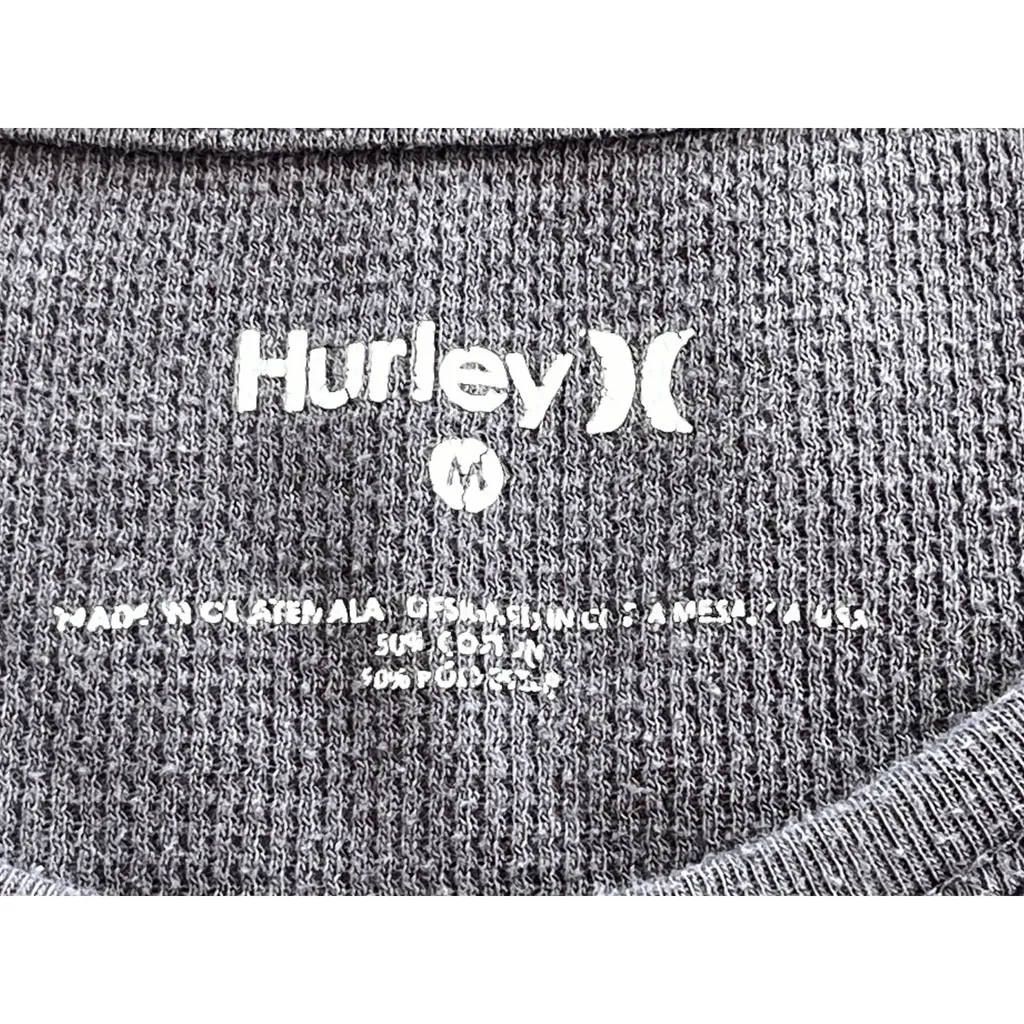 Hurley Desert Weaver Long Sleeve Waffle Knit Top Size Medium Y2K Inspired Skater - Image 4