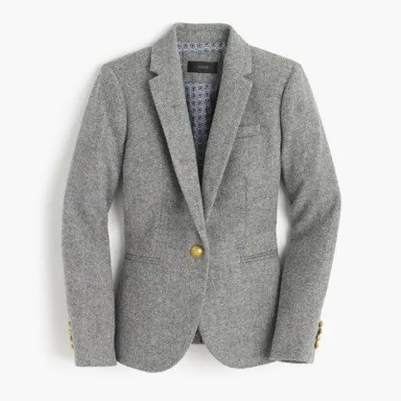 J.Crew  Campbell Donegal Blazer Wool Heather Graphite Sz 4 - Image 5