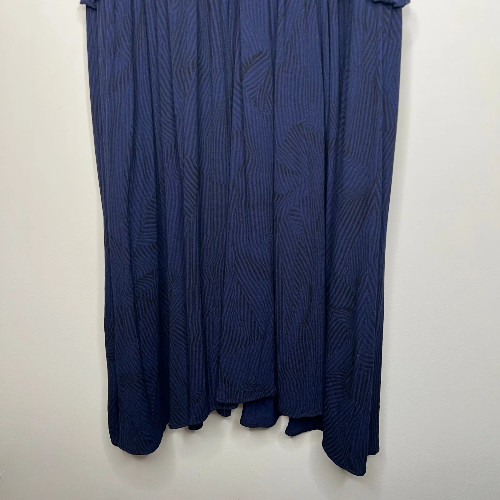 Proenza Schouler White Label Navy Shirred Striped Crepe Midi Dress Size 10 - Image 7