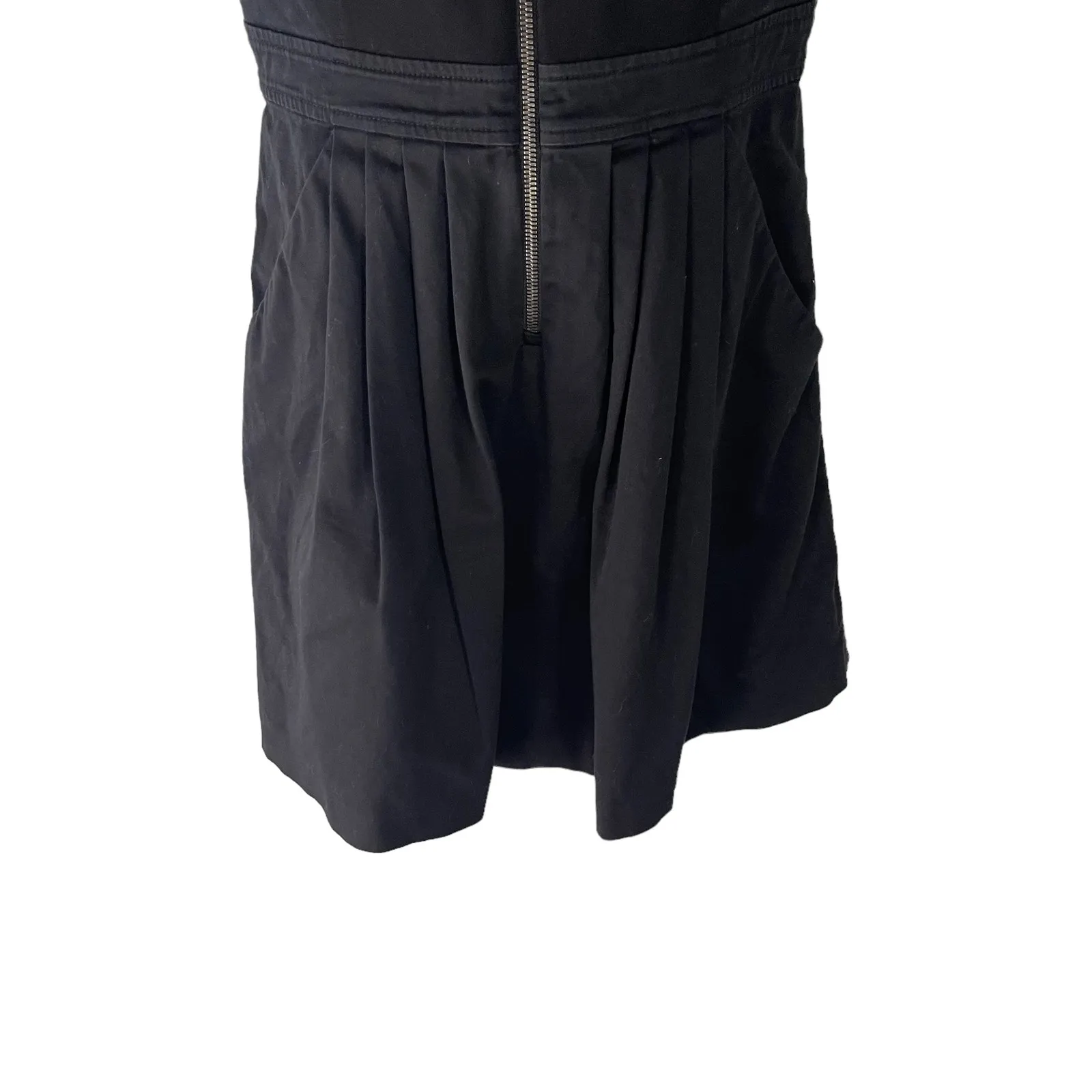 Armani Exchange Size 6 Small Black Pleated‎ Zip Dress Pockets - Image 3