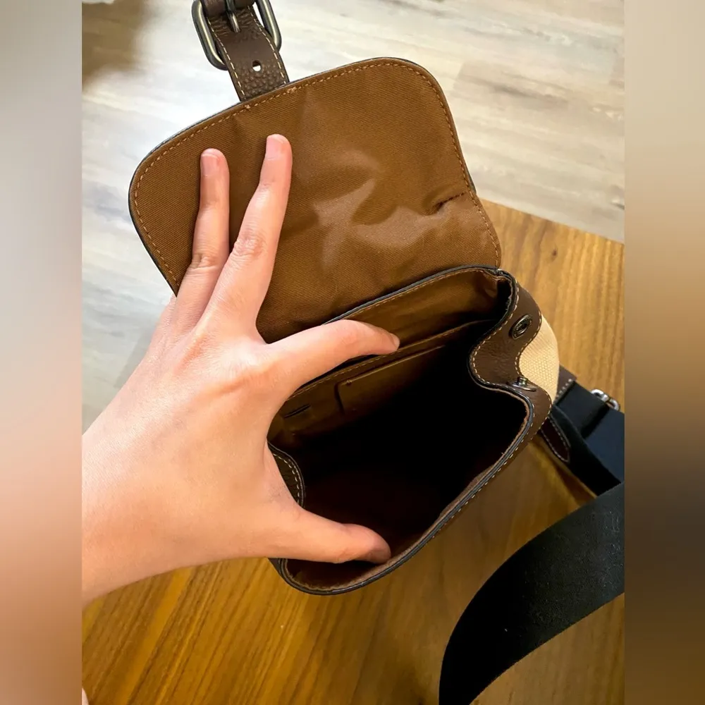 NWOT Coach Leather Backpack Unisex Brown/Tan Classic Style - Image 3