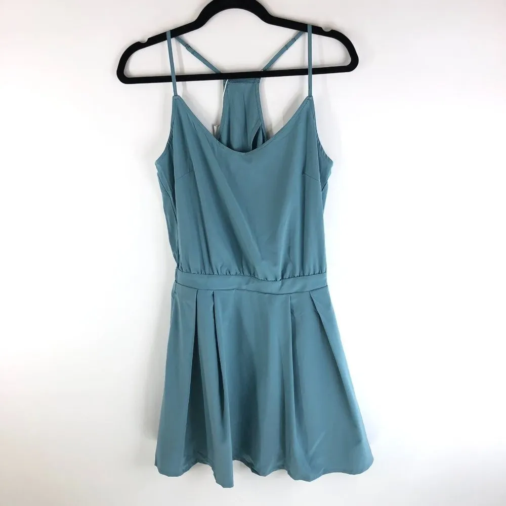Halara Breezeful Adjustable Strap Cut Out Side Pocket Pleated Mini Dress Blue XS - Image 6