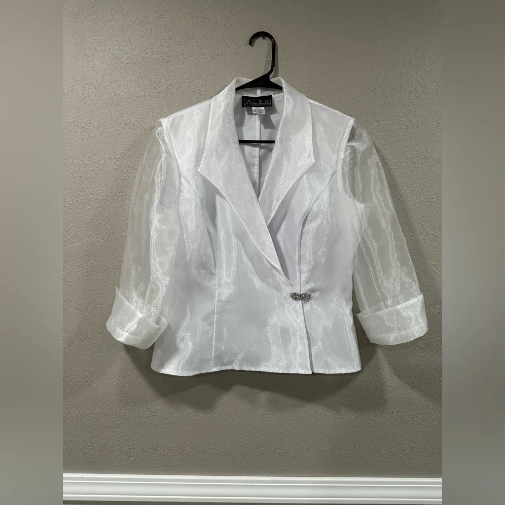 Alex Evenings White Jacket With Embellishments - Image 5