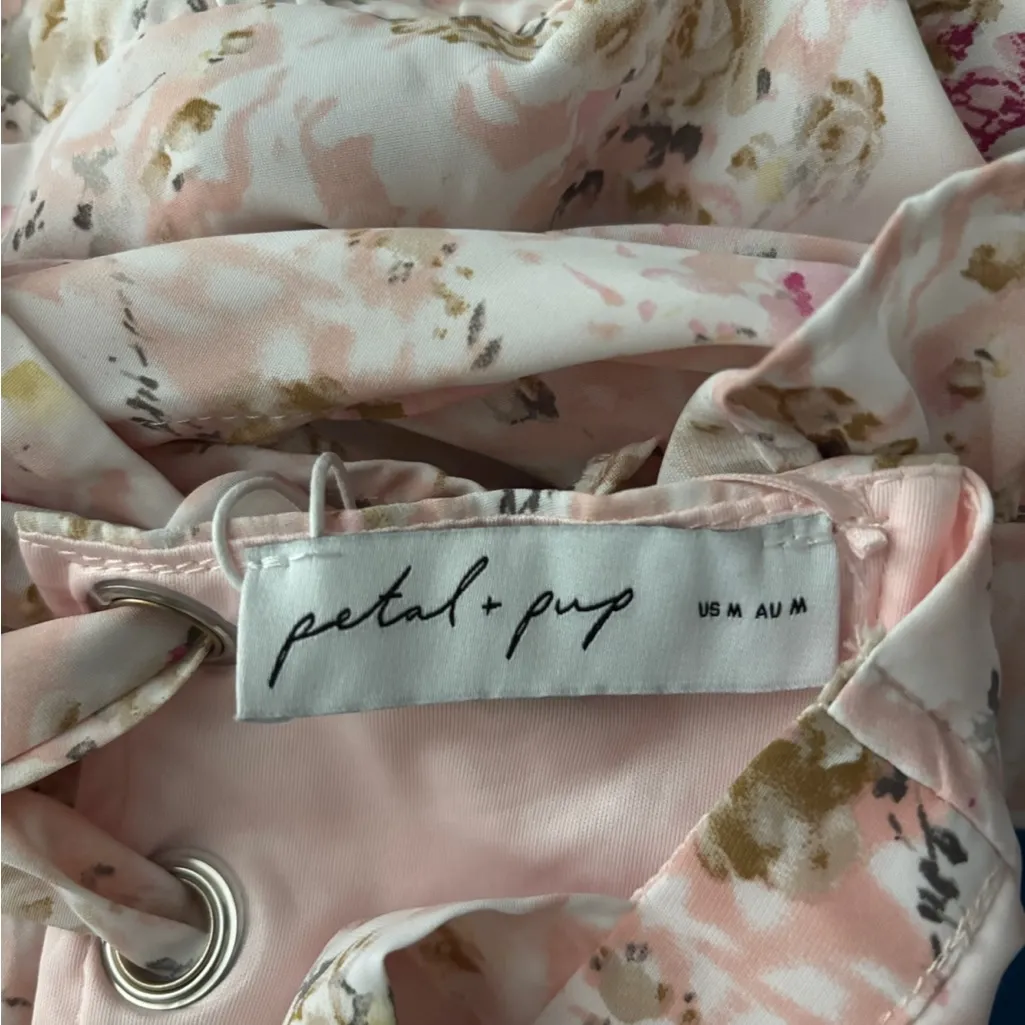 Petal and Pup  Lillee Tiered Maxi Dress Size M Pink Floral - Image 7