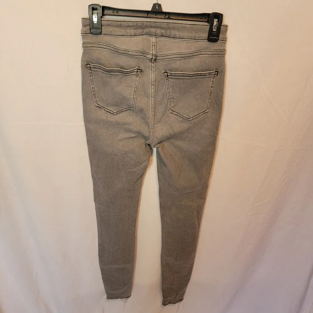 New Look Washed Grey Raw Hem High Waisted Hallie Skinny Jeans Size 4 - Image 10