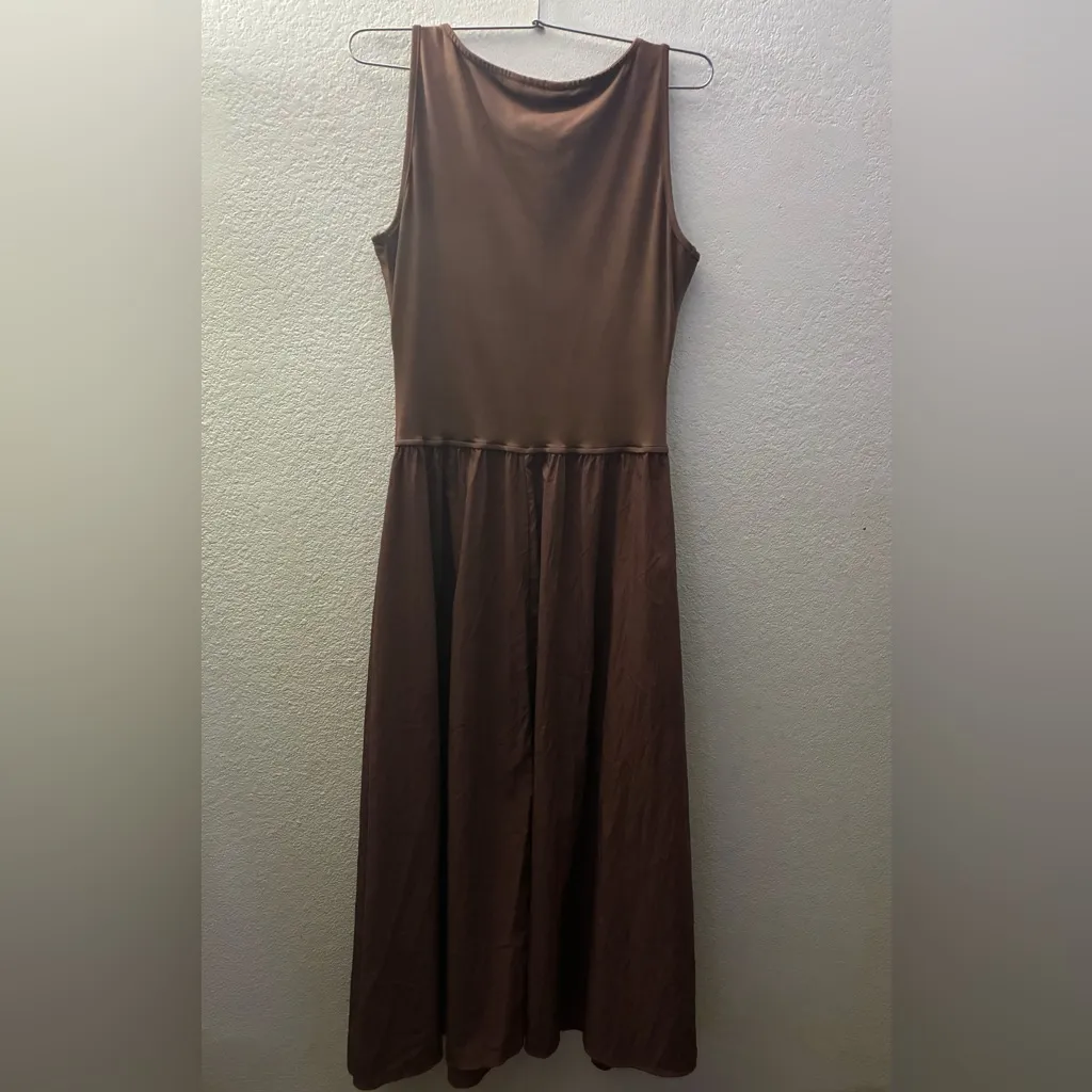 Cupshe Chocolate Brown Cut Out Maxi Dress L - Image 7