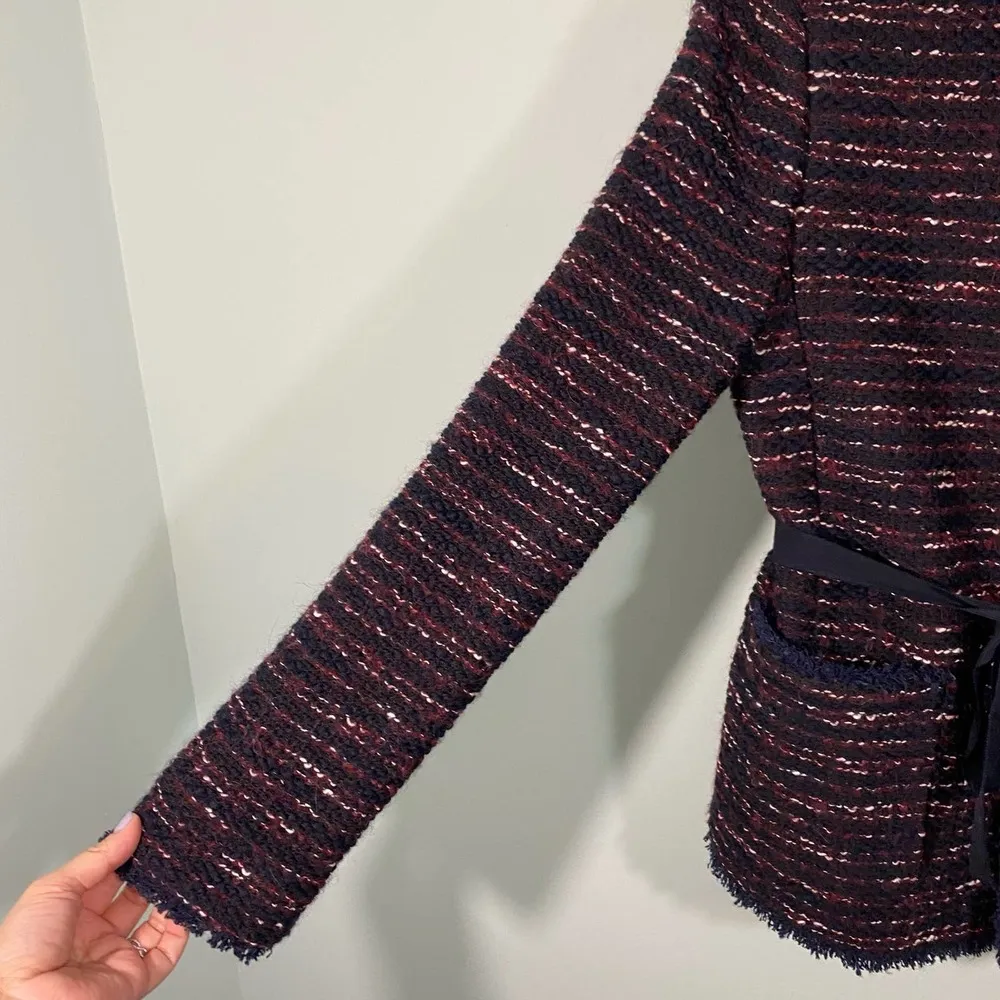 LK Bennet London Women's Navy & Red Tweed Elaine Blazer Size 8 - Image 7