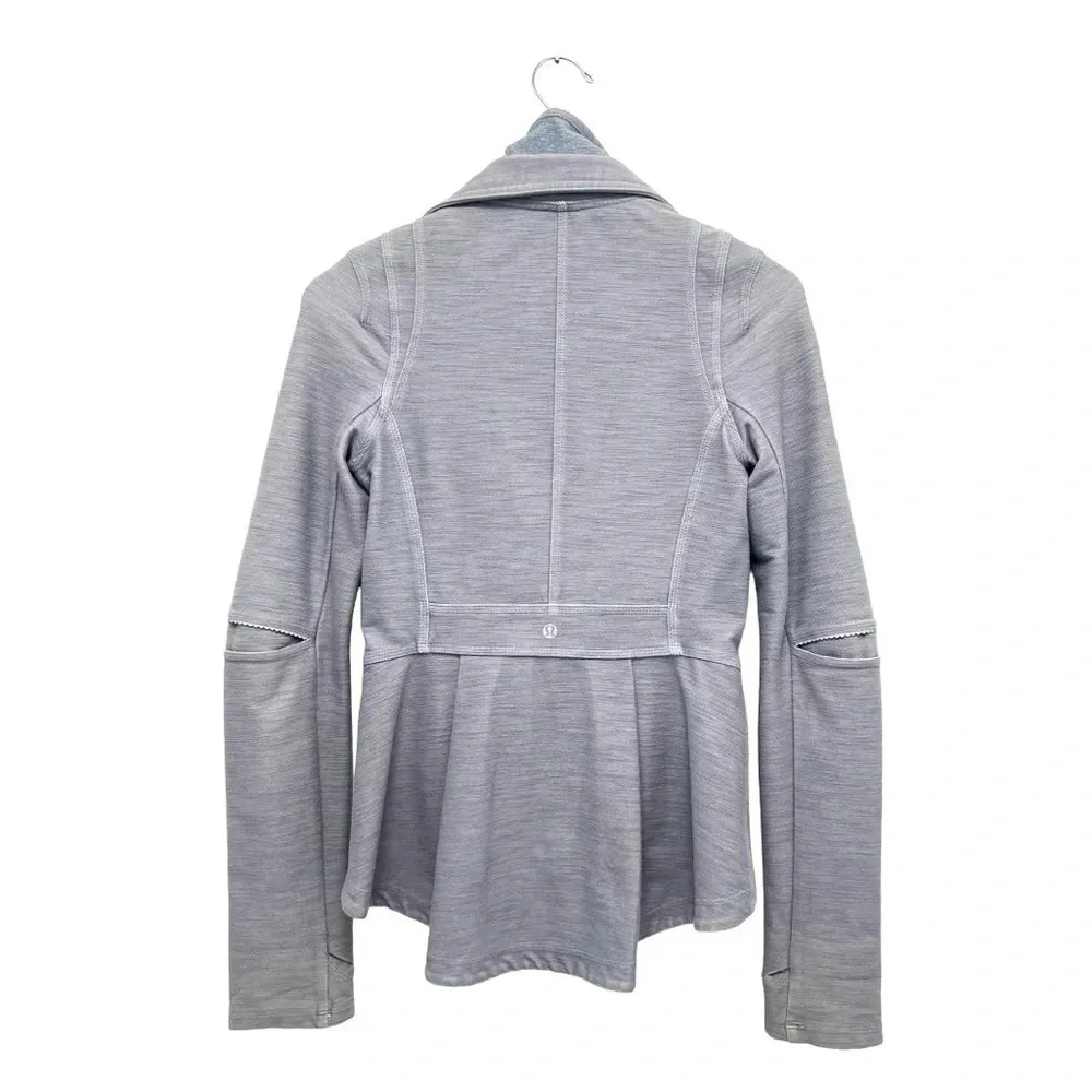Lululemon Ride On Rock Blazer Moto Jacket Convertible Fossil Gray Size 4 - Image 7